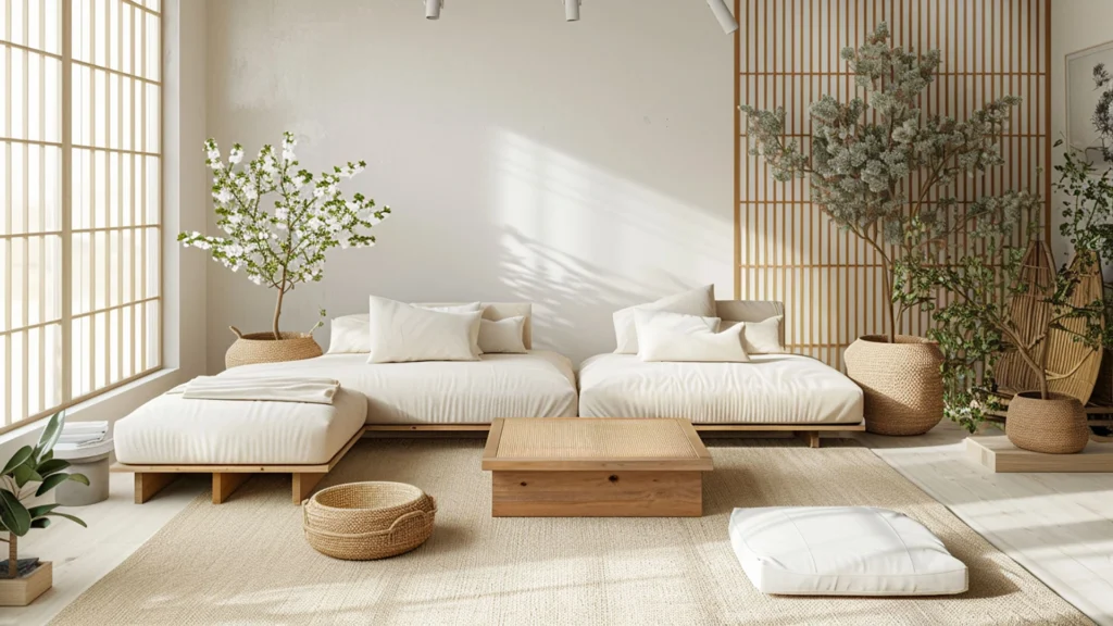 İç mimarlık-tarzlar-Japandi-style-living-room-interior-design