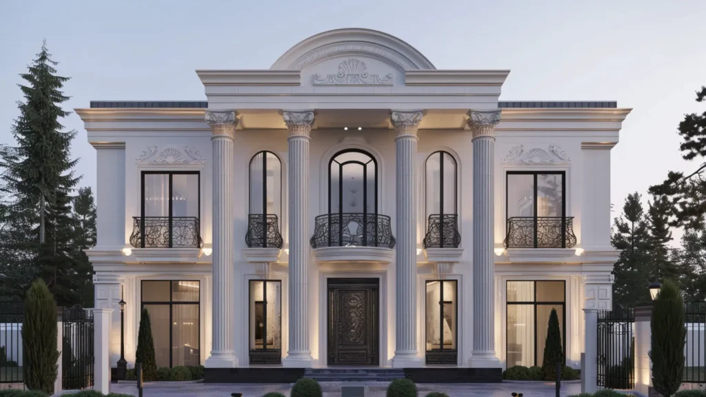 poliüretan cephe_luxury_neoclassical_villa_inspired_by_Greek_arch